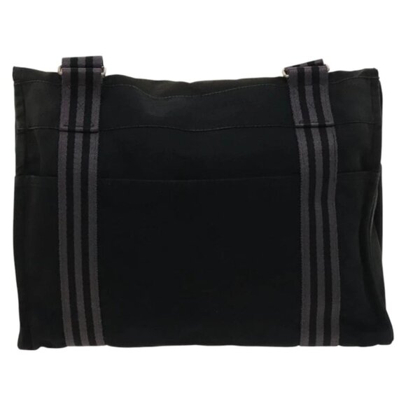 HERMES Fourre Tout Bassas MM Shoulder Bag Canvas Black Auth - Picture 2 of 14